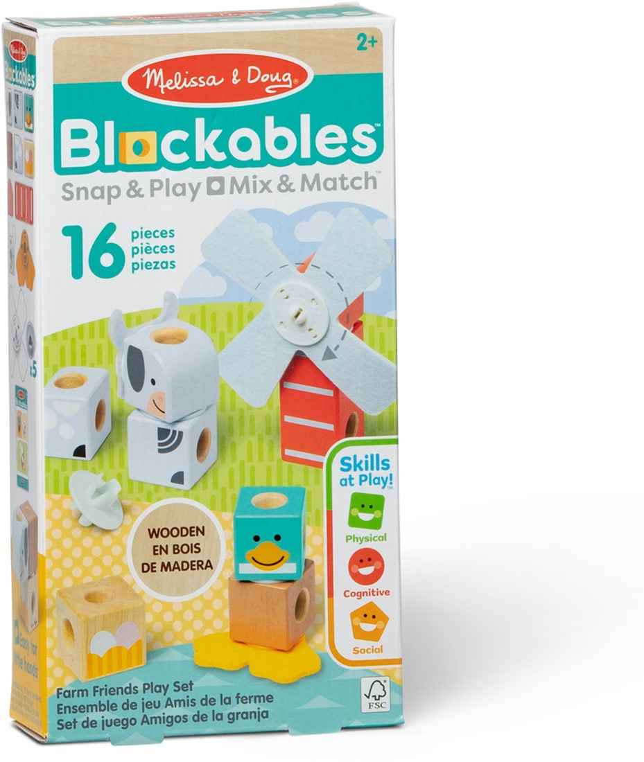 Melissa & Doug | blockables farm friends playset 16pcs