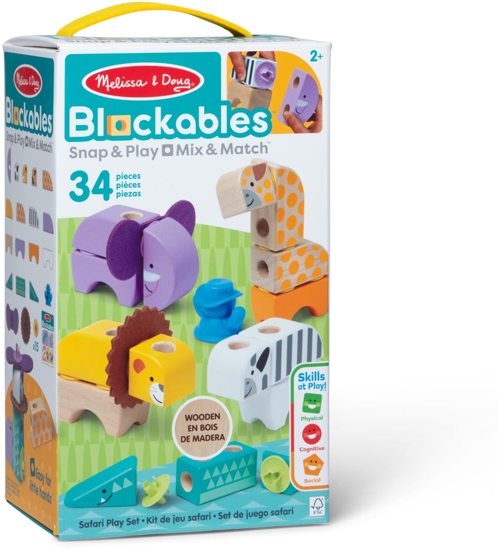Melissa & Doug | blockables safari playset 34pcs