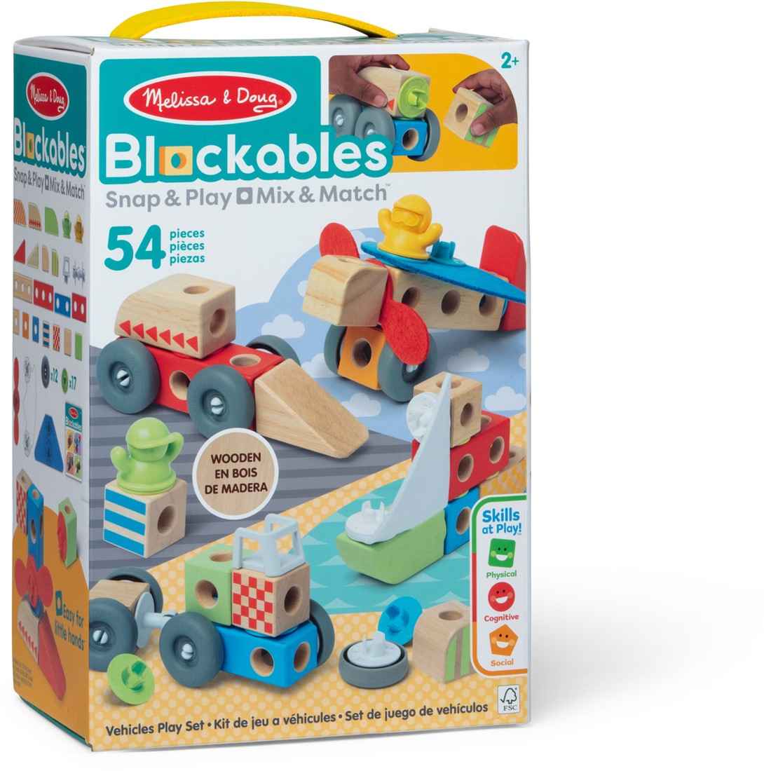 Melissa & Doug | blockables vehicles playset 54pcs