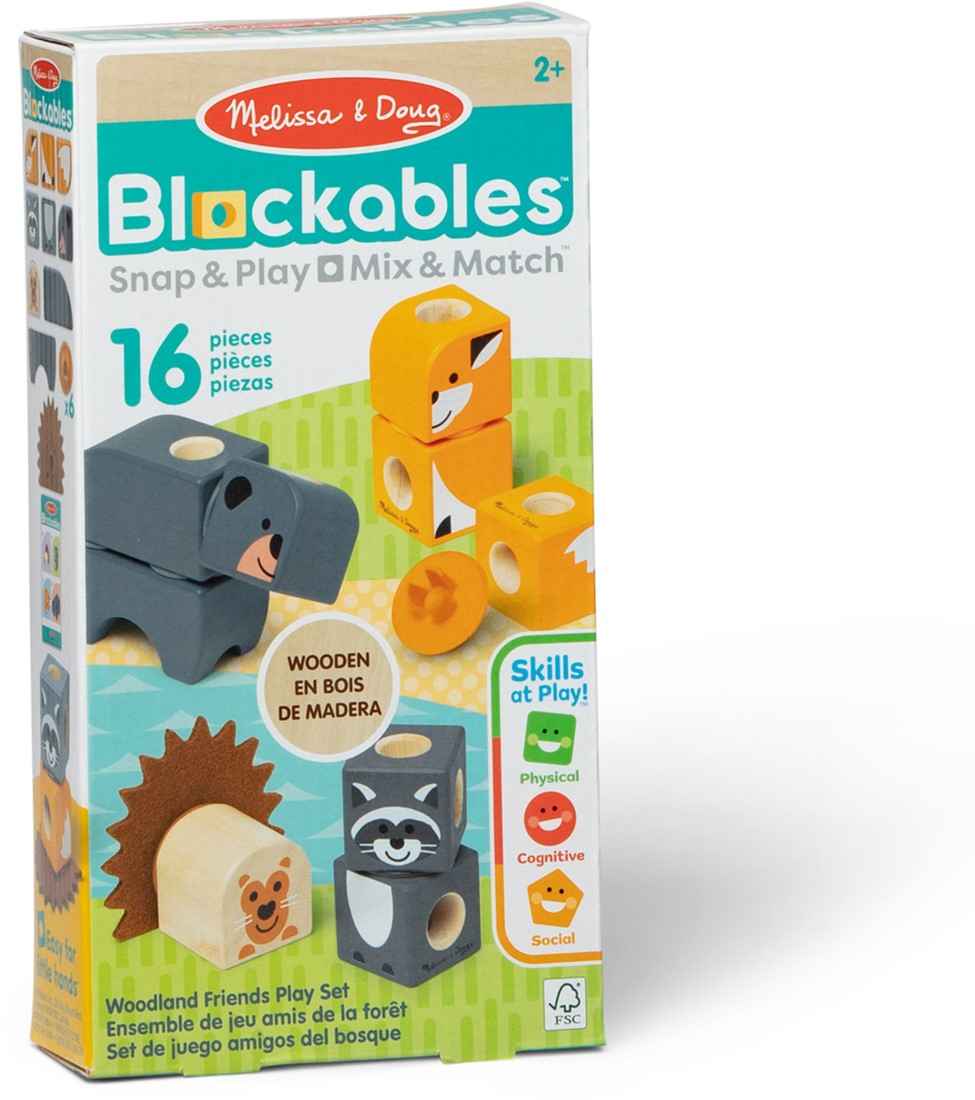 Melissa & Doug | blockables woodland friends playset 16pcs
