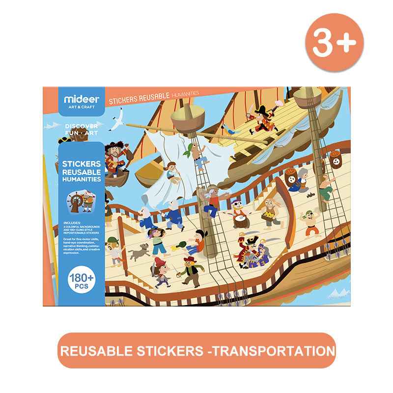 Mideer | Reusable Middle Ages Stickers, 180 Pieces
