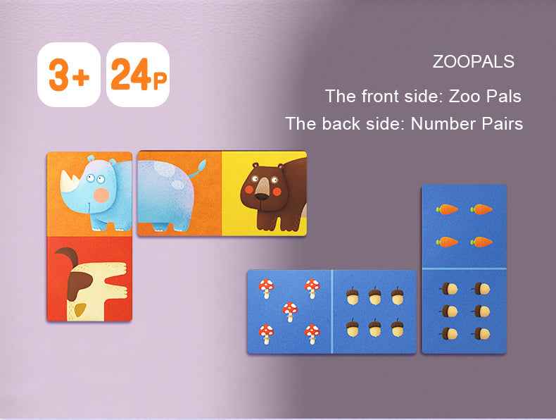 Mideer | Dominio Puzzel Dierenvriendjes 24 Stuks