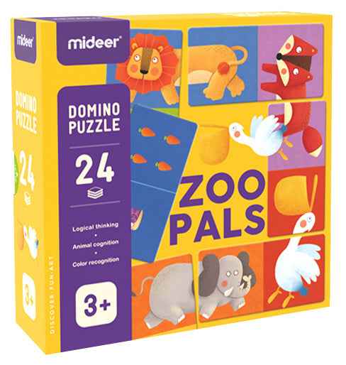 Mideer | Dominio Puzzel Dierenvriendjes 24 Stuks