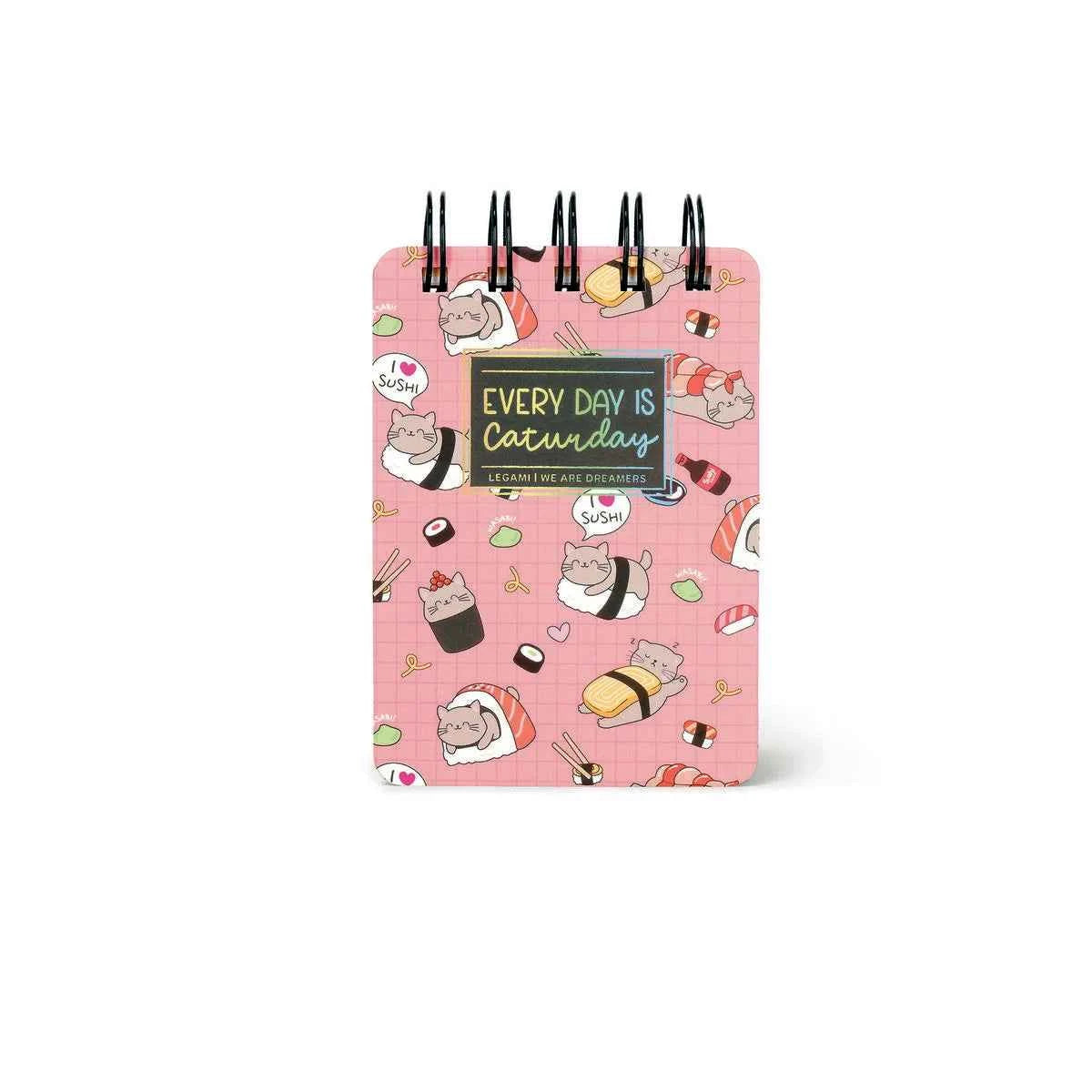 Legami | Lined notebook with illustrated hard cover - Sushi Cat - Notebook - Spiral-bound