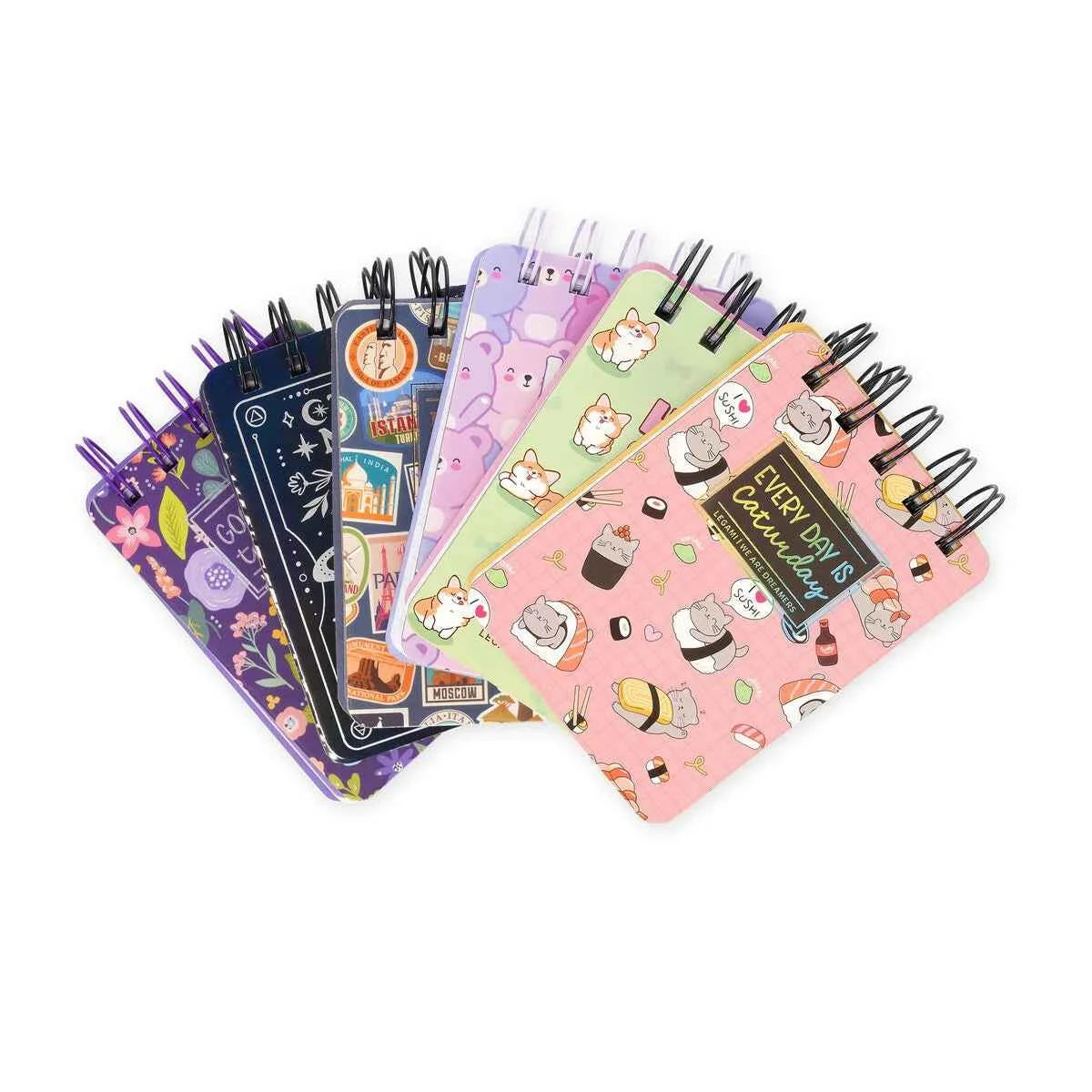 Legami | Laminated notebook with illustrated hardcover - Sushi Cat - Notebook - Spiral-bound