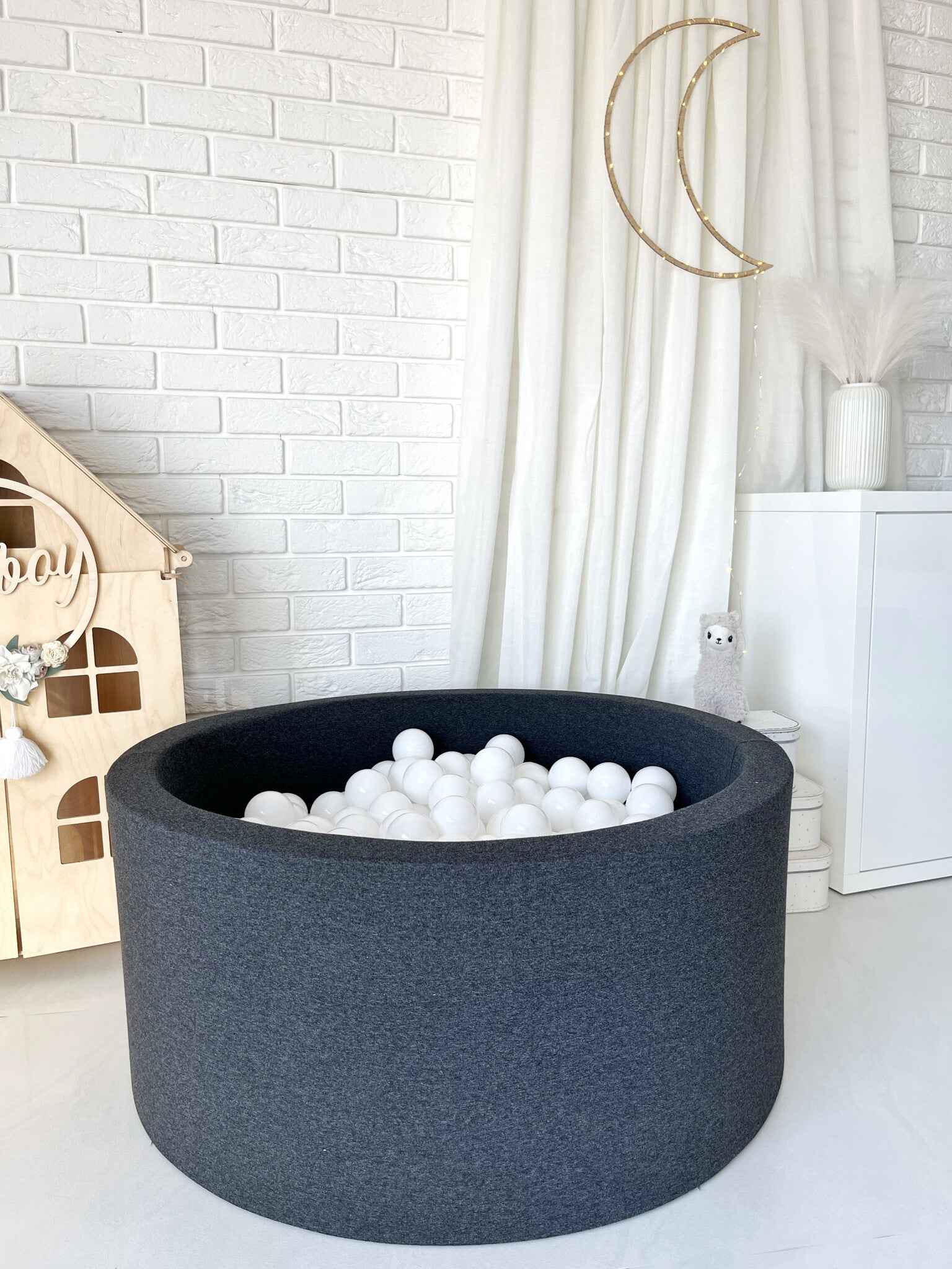Moje | Ballenbad Cotton - Graphite 90x40 cm + Ballen
