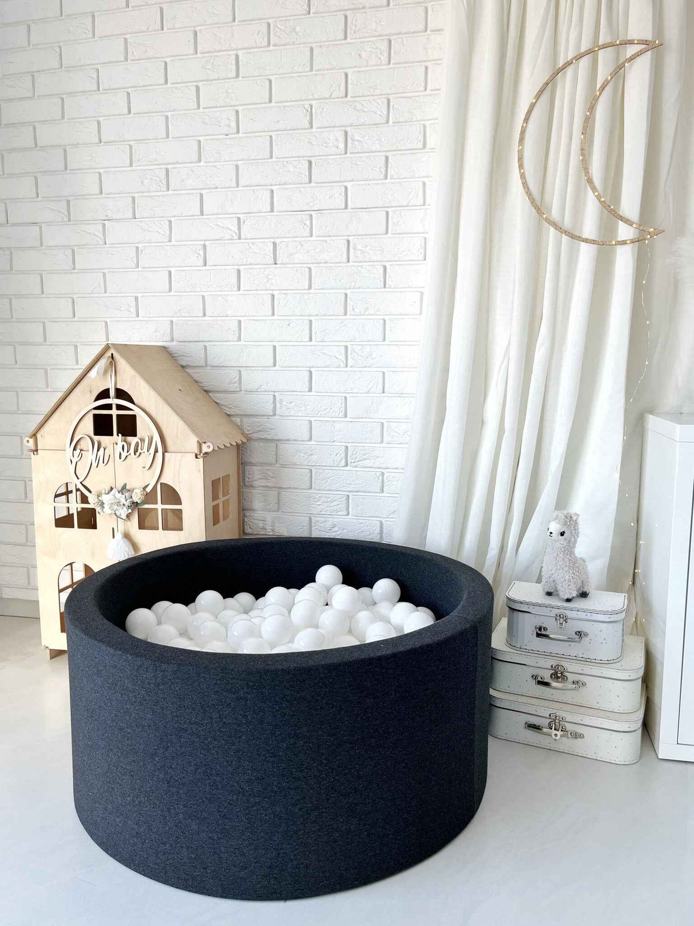 Moje | Ballenbad Cotton - Graphite 90x40 cm + Ballen