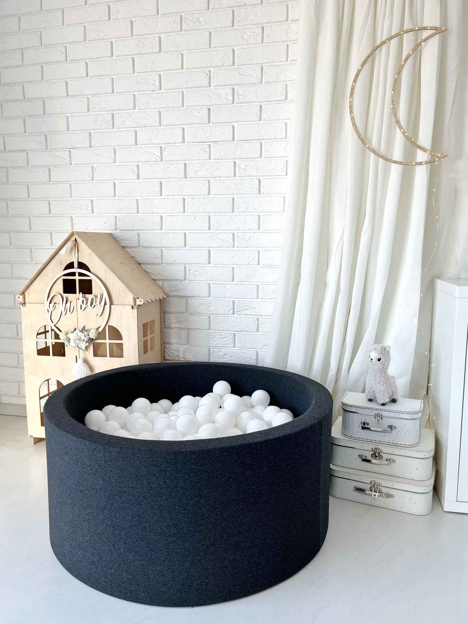 Moje | Ballenbad Cotton - Graphite 90x40 cm + Ballen
