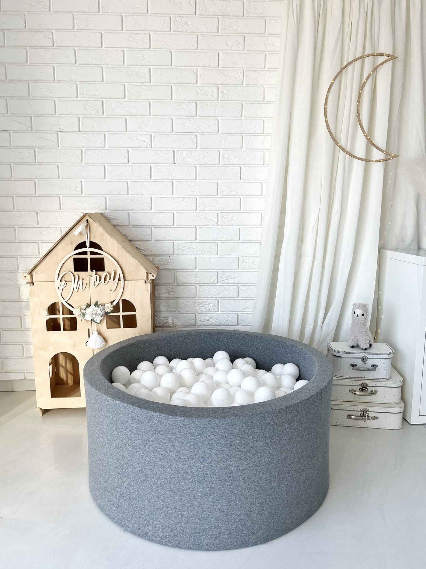 Moje | Cotton Bubble Bath - Grey 90x40 cm + Balls