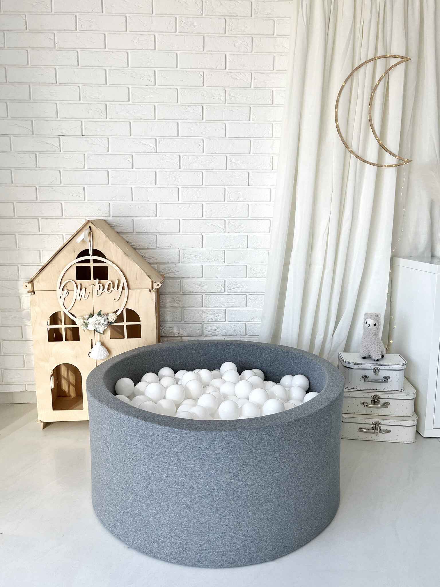 Moje | Cotton Bubble Bath - Grey 90x40 cm + Balls