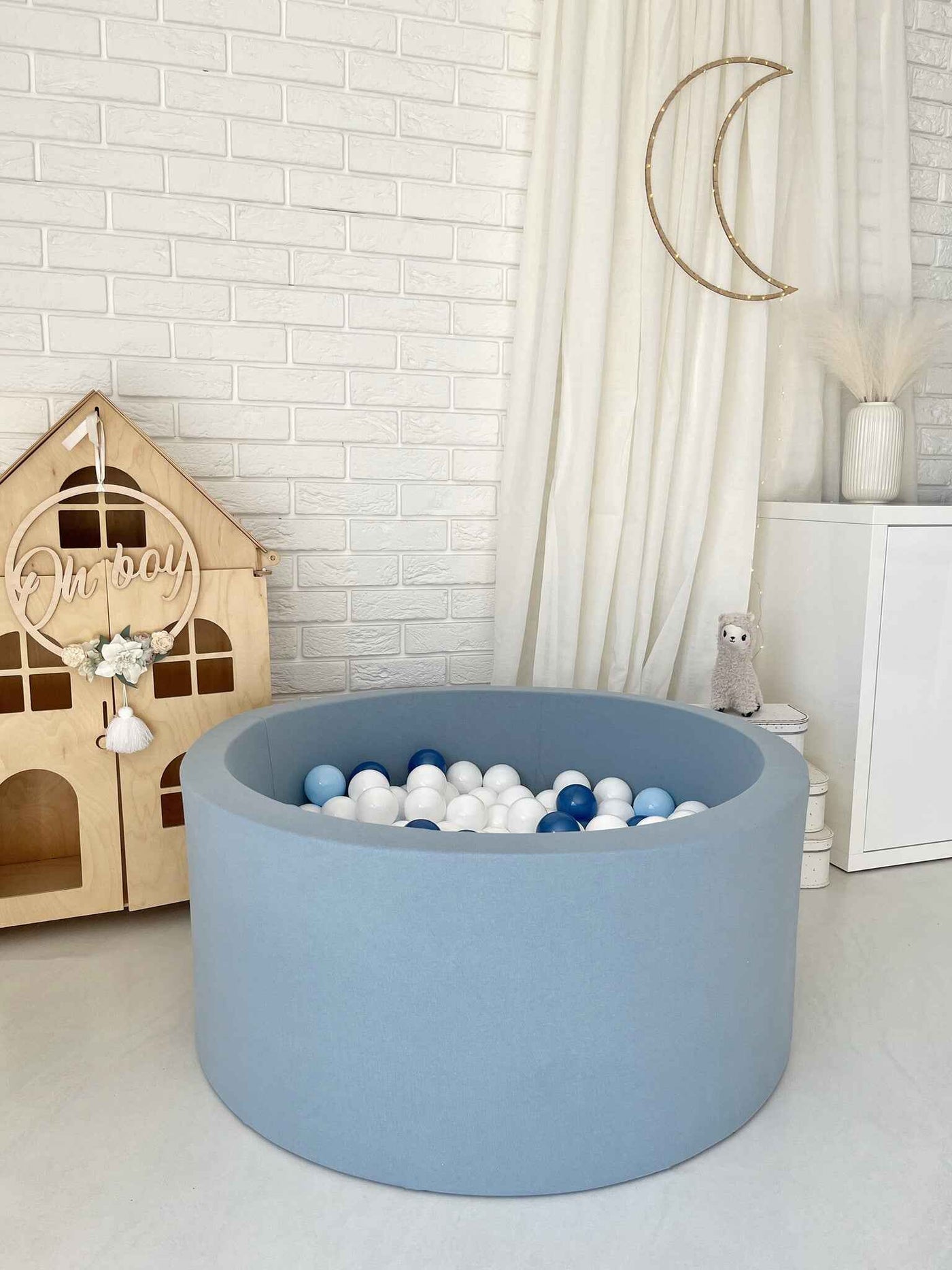 Moje | Ballenbad Cotton - Blue 90x40 cm + Ballen