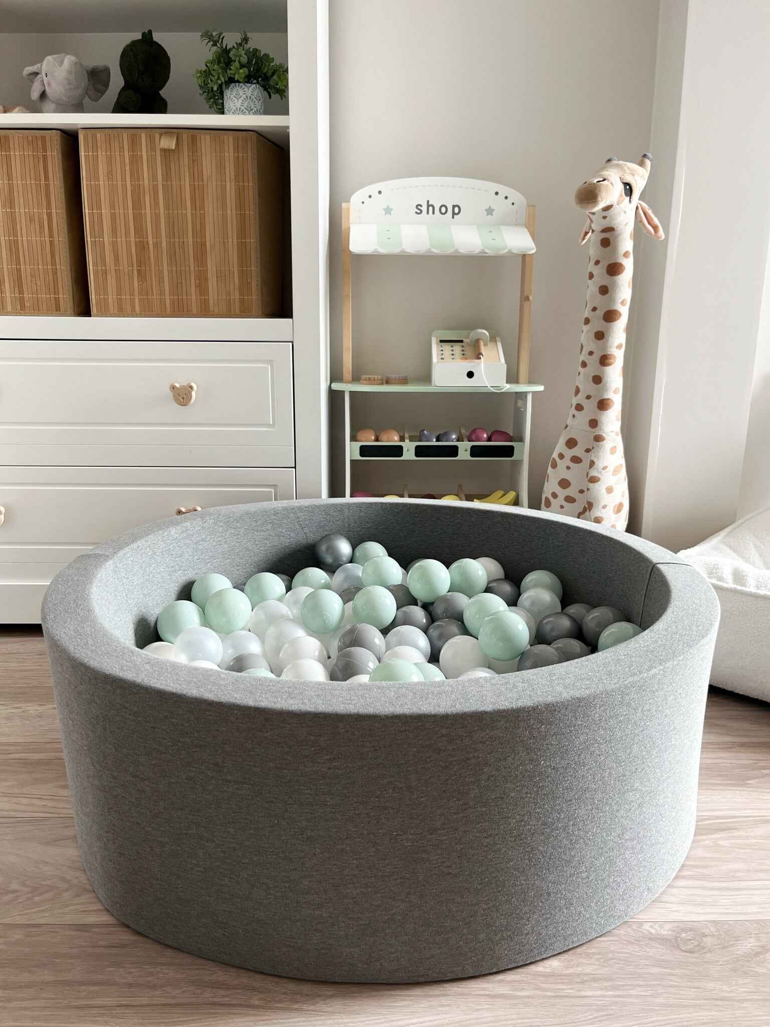 Moje | Cotton Bubble Bath - Grey 90x30 cm + Balls
