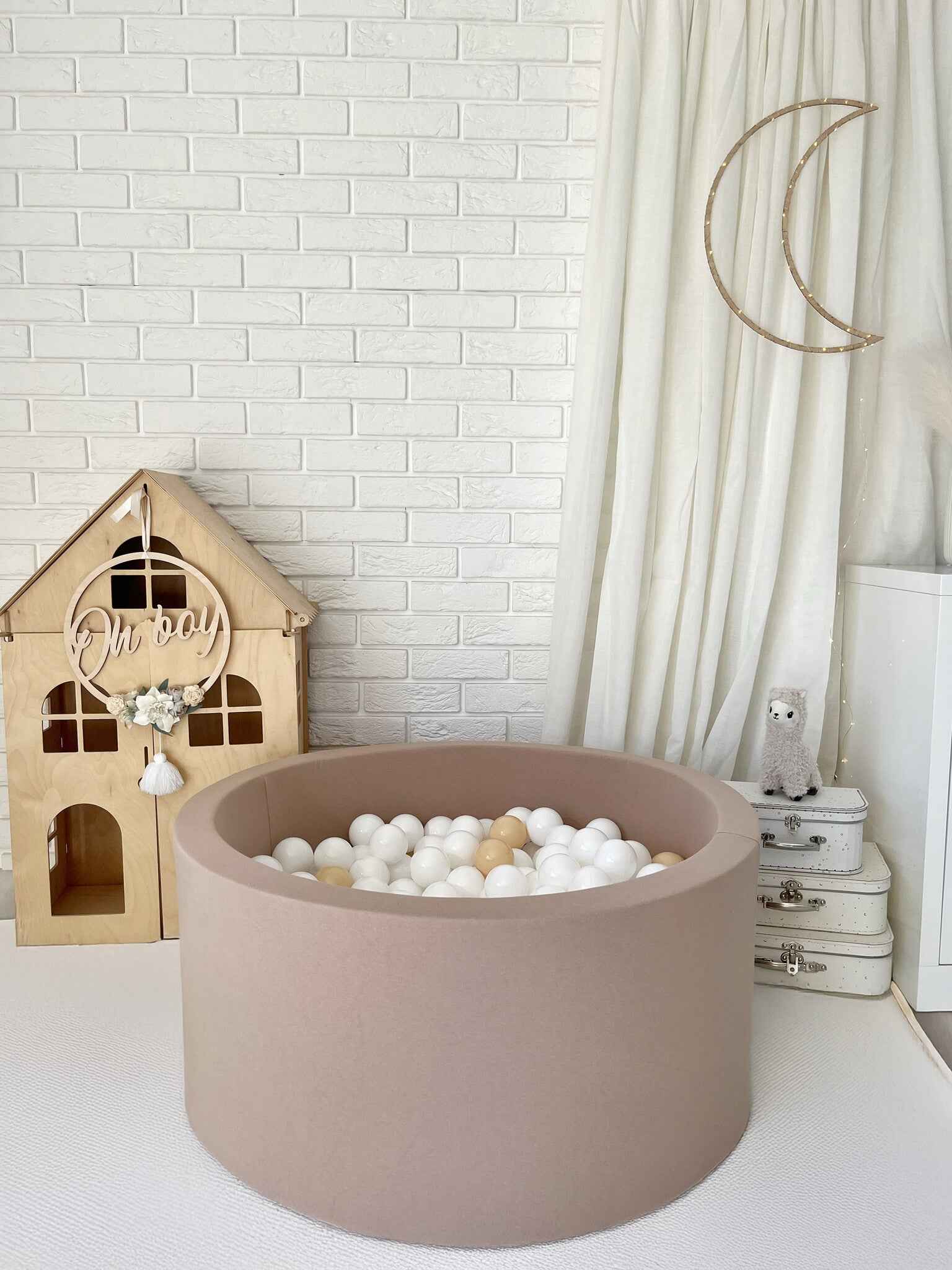 Moje | Ballenbad Cotton - Beige 90x40 cm + Ballen