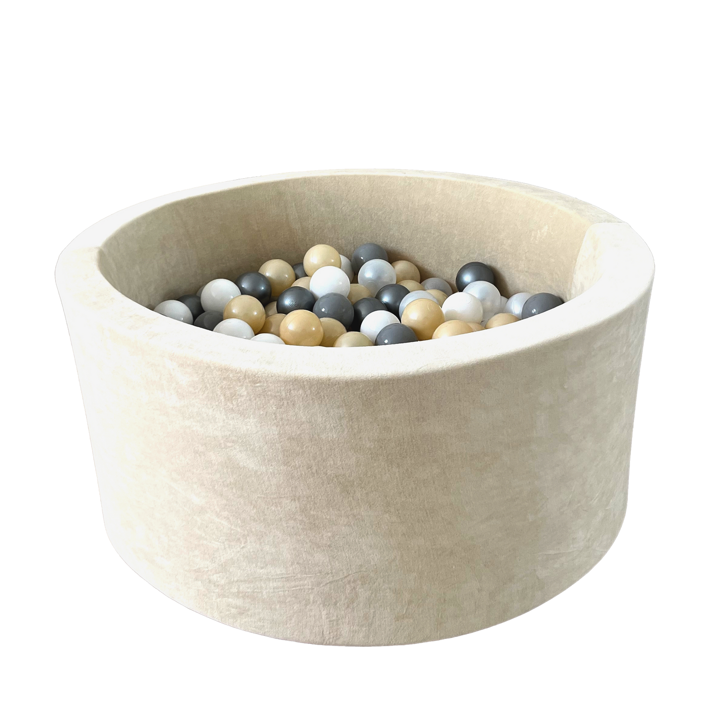 Moje | Ballenbad Soft Velvet - Ecru 90x40 cm + Ballen