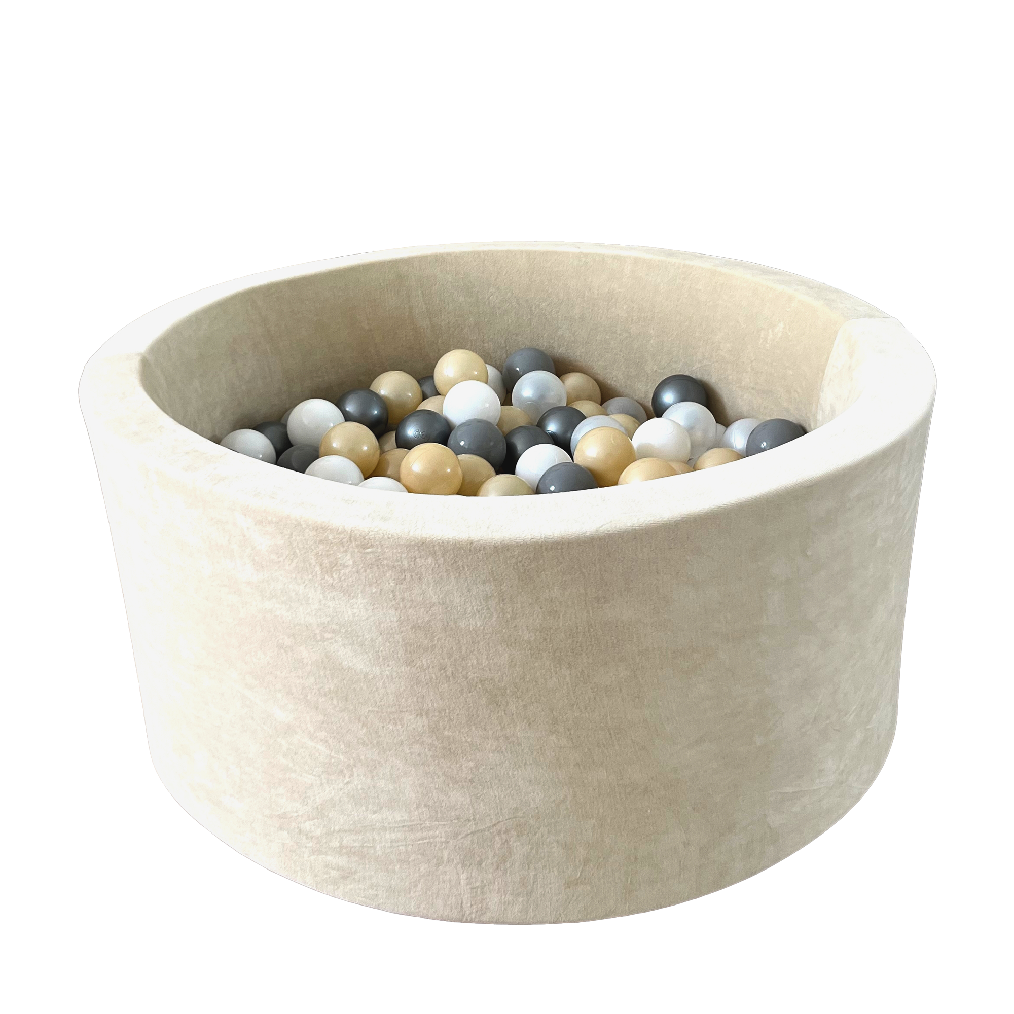 Moje | Ballenbad Soft Velvet - Ecru 90x40 cm + Ballen
