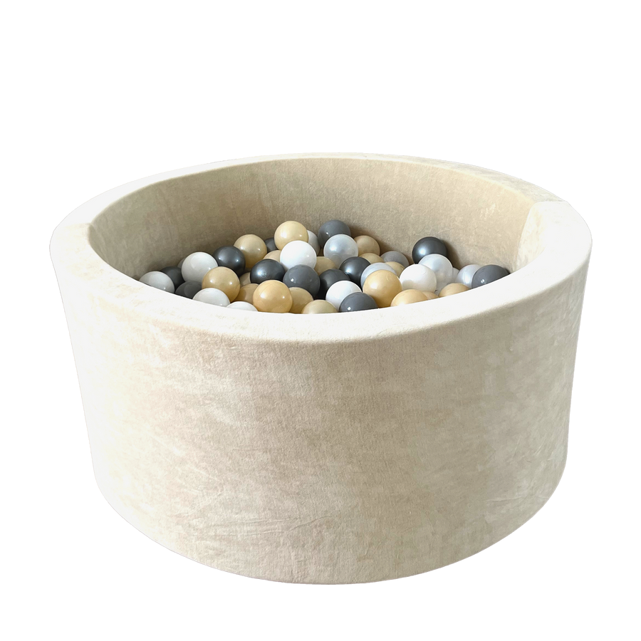 Moje | Ballenbad Soft Velvet - Ecru 90x40 cm + Ballen