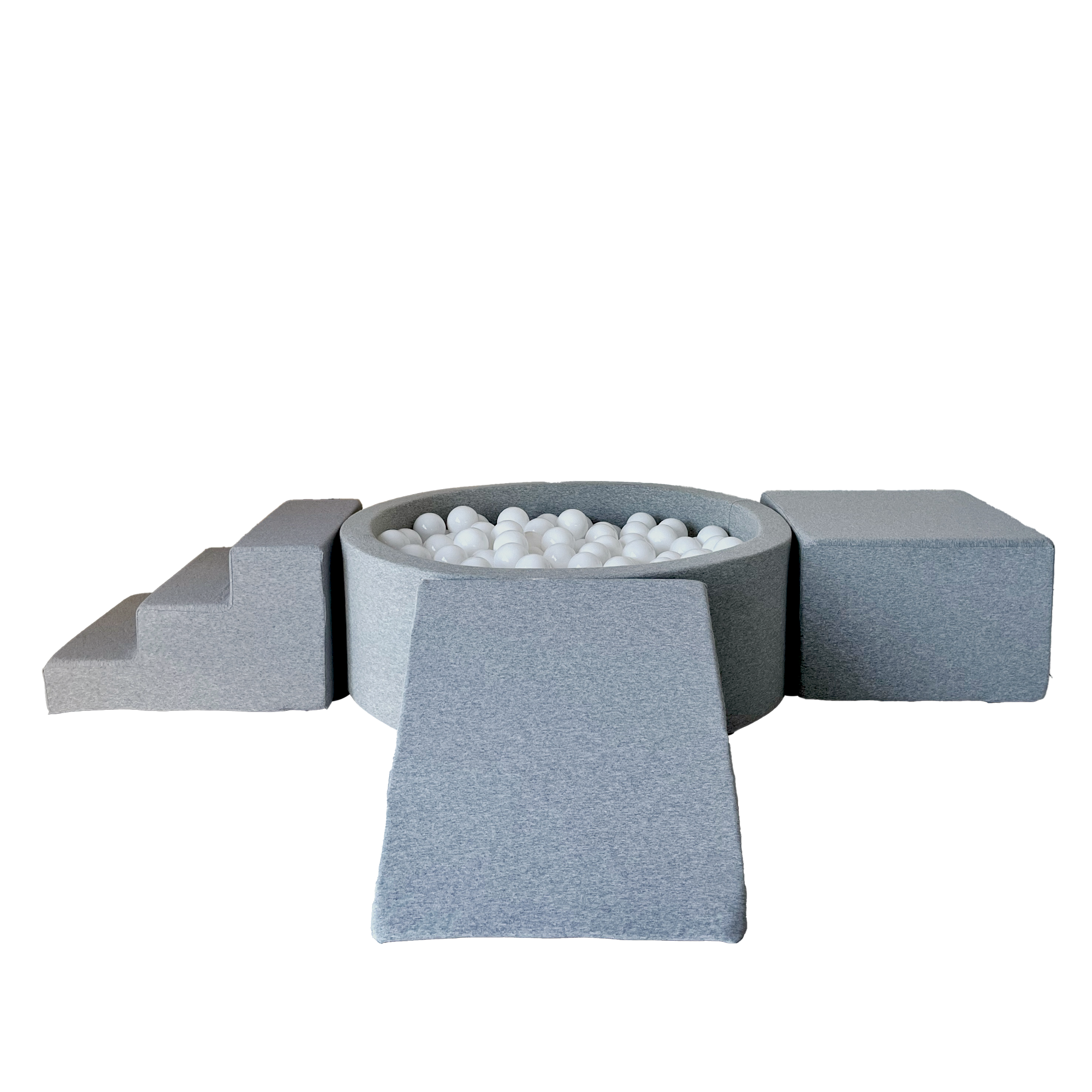 Moje |  3 Elementen + Ballenbad - Cotton Light Grey 90x30 cm + 200 Ballen