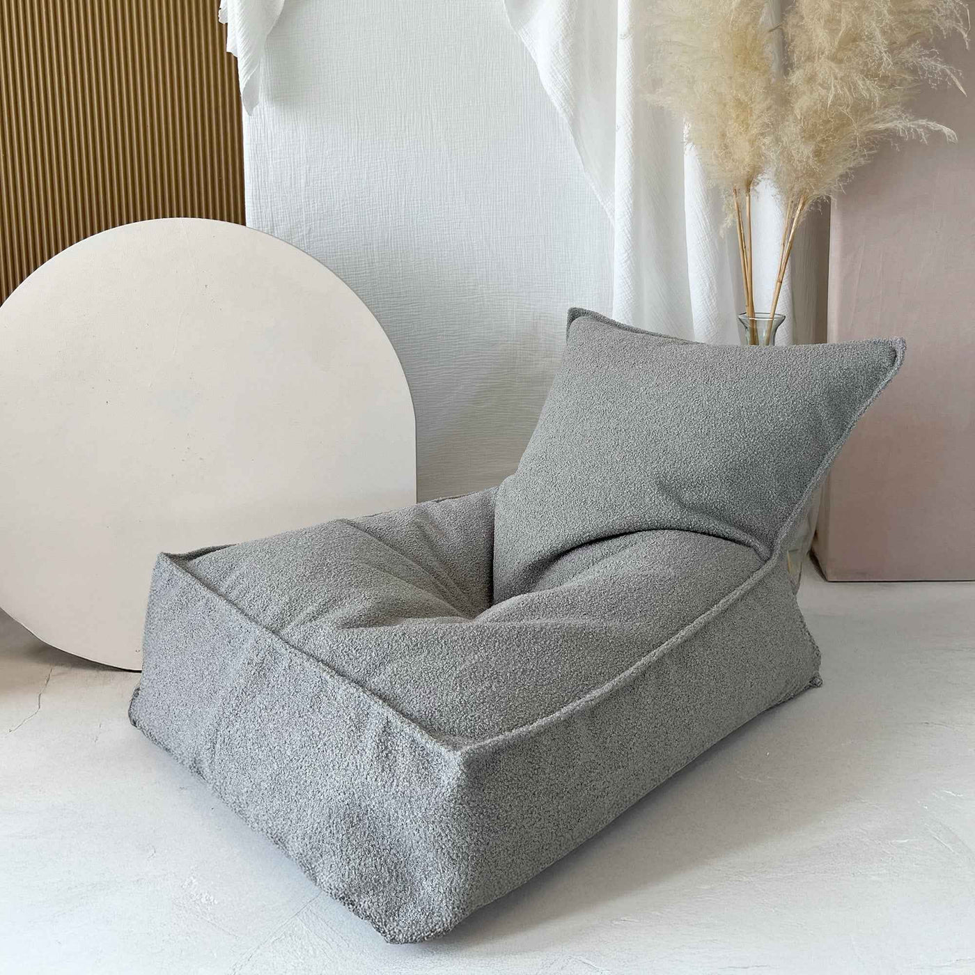 Moje | Grey Bouclé Bean Bag