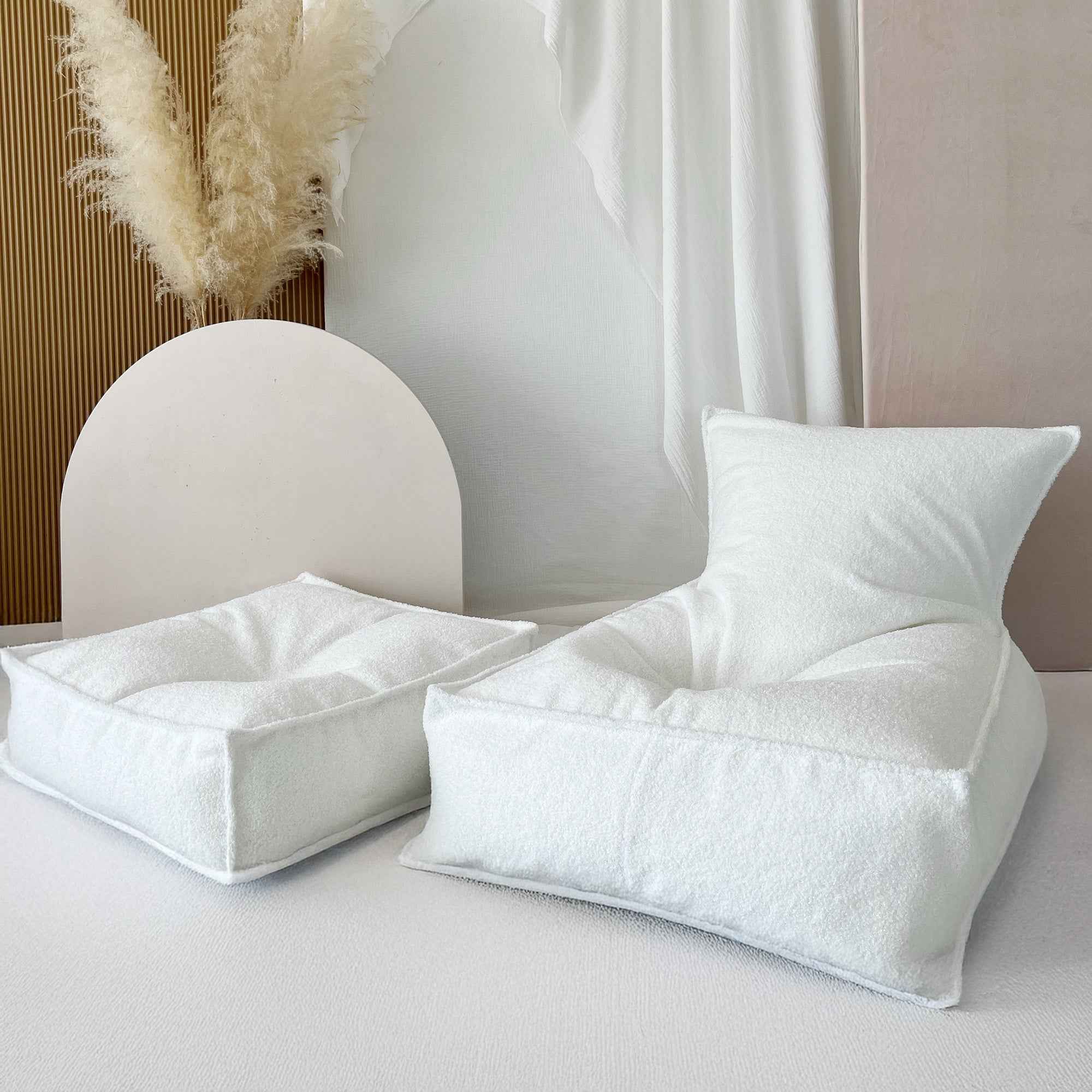 My | Bouclé Beanbag White