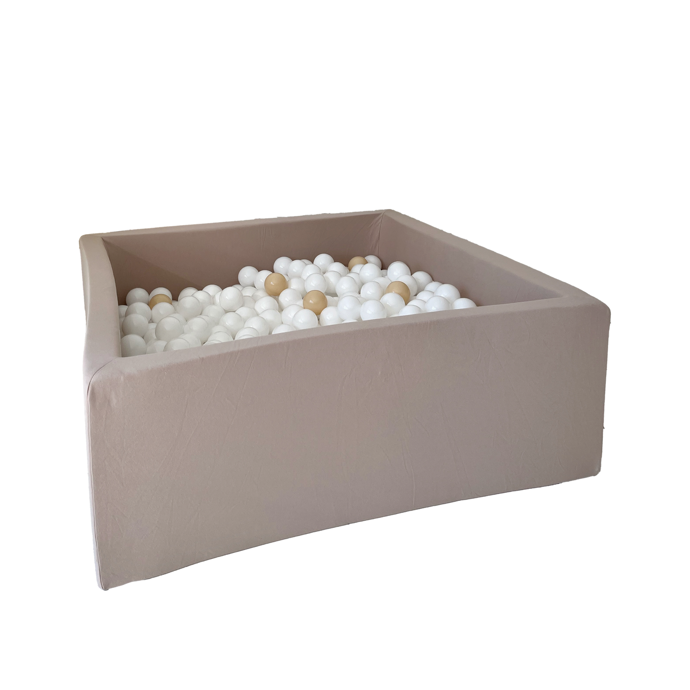 Moje | Vierkant Ballenbad Cotton - Beige 106x106x40 cm + Ballen