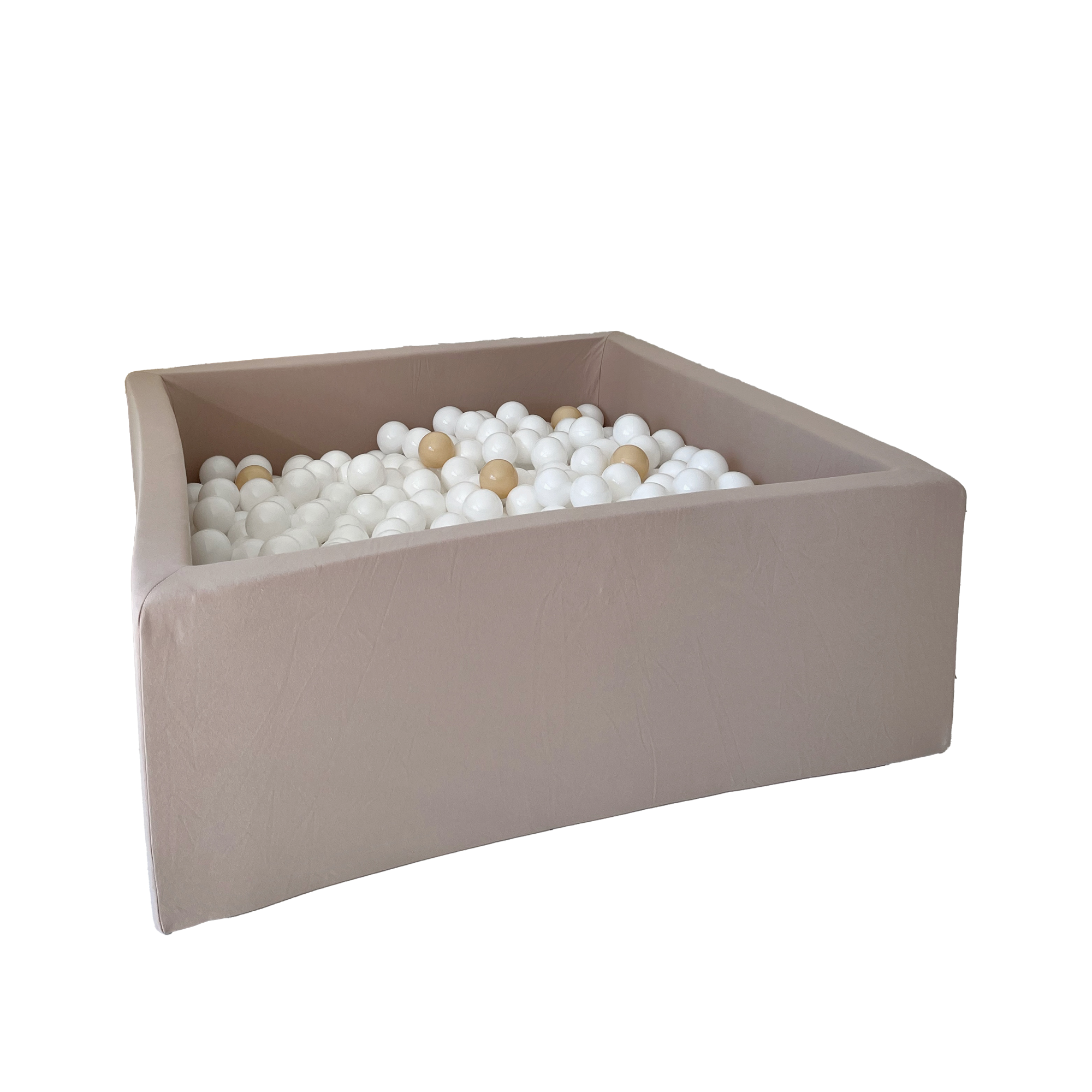 Moje | Vierkant Ballenbad Cotton - Beige 106x106x40 cm + Ballen