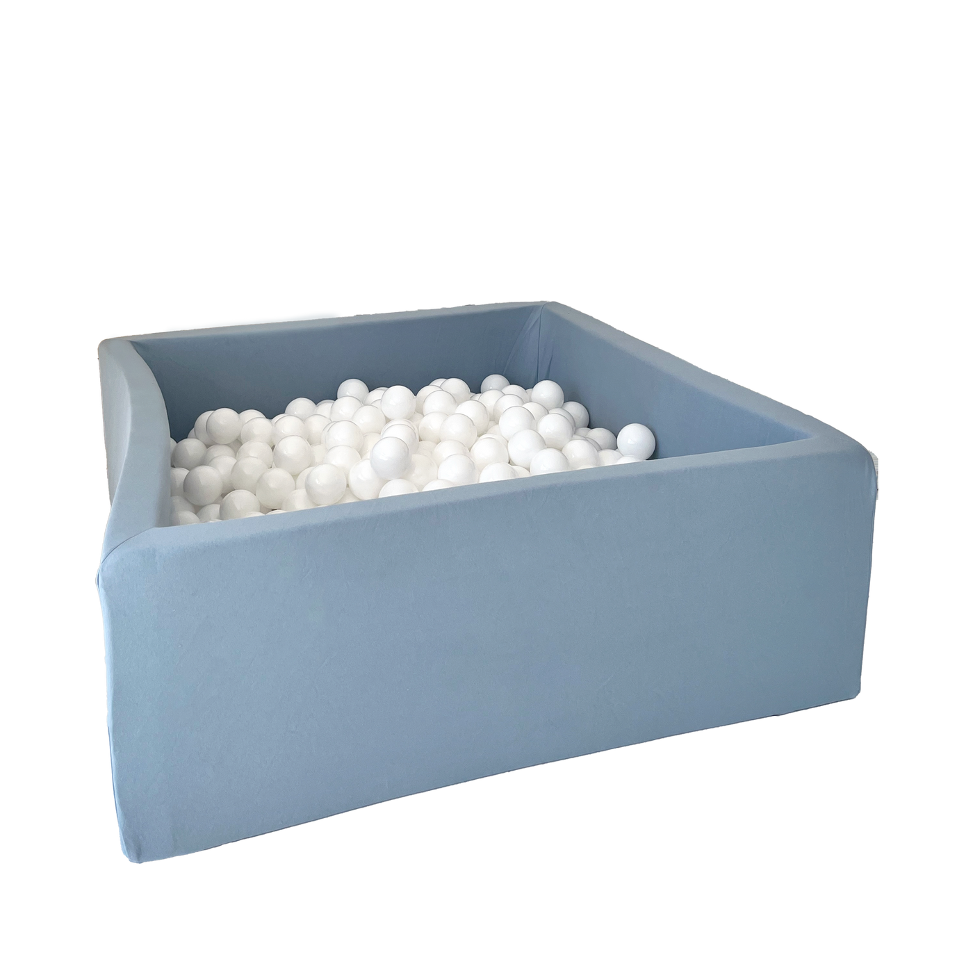 Moje | Vierkant Ballenbad Cotton - Blue 106x106x40 cm + Ballen