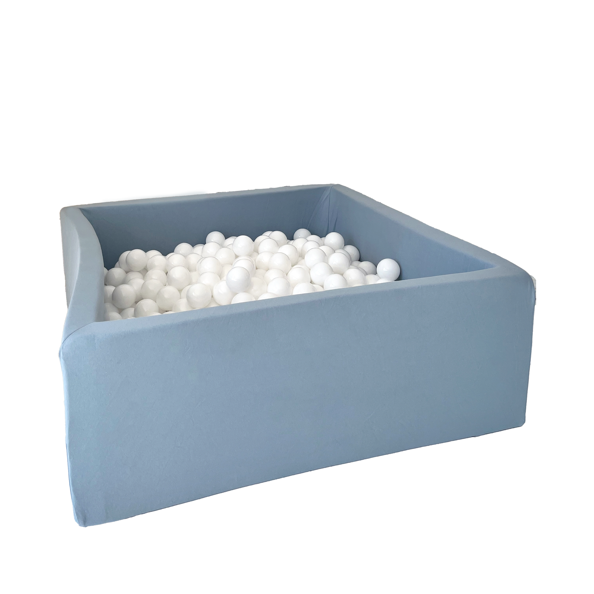 Moje | Vierkant Ballenbad Cotton - Blue 106x106x40 cm + Ballen