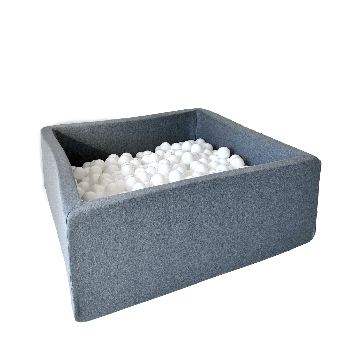 Moje | Vierkant Ballenbad Cotton - Grey 106x106x40 cm + Ballen