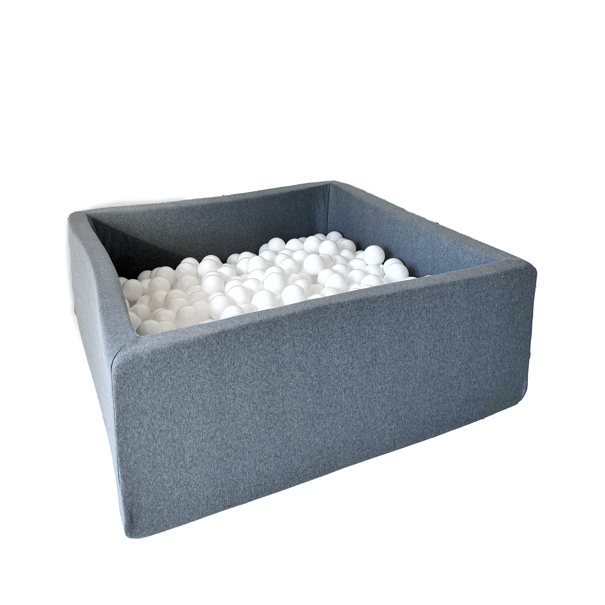 Moje | Vierkant Ballenbad Cotton - Grey 106x106x40 cm + Ballen