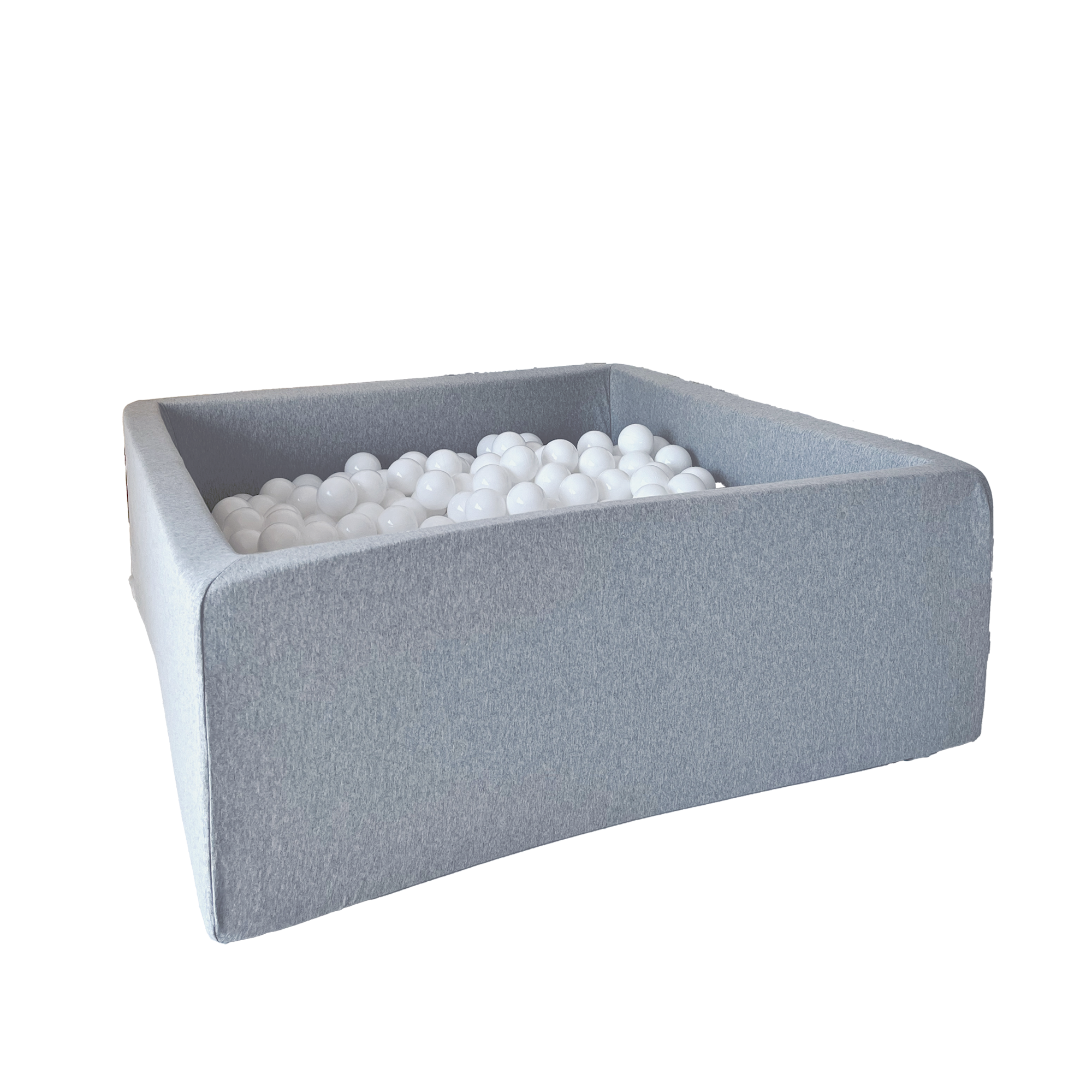 Moje | Vierkant Ballenbad Cotton - Light Grey 106x106x40 cm + Ballen