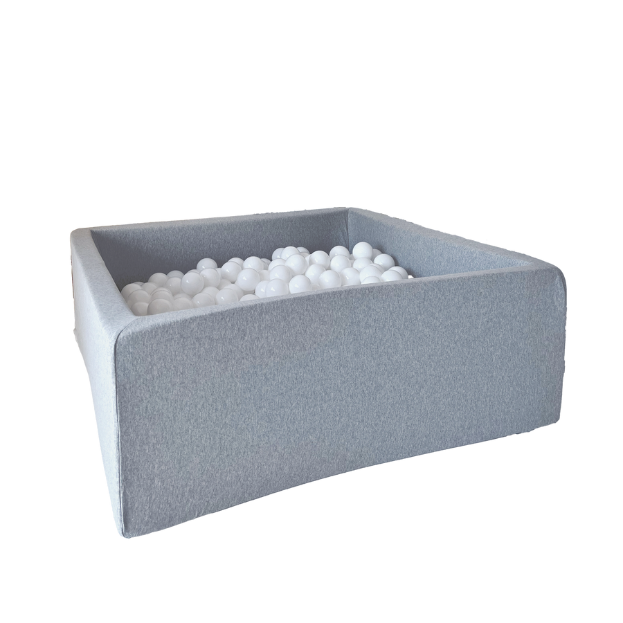 Moje | Vierkant Ballenbad Cotton - Light Grey 106x106x40 cm + Ballen