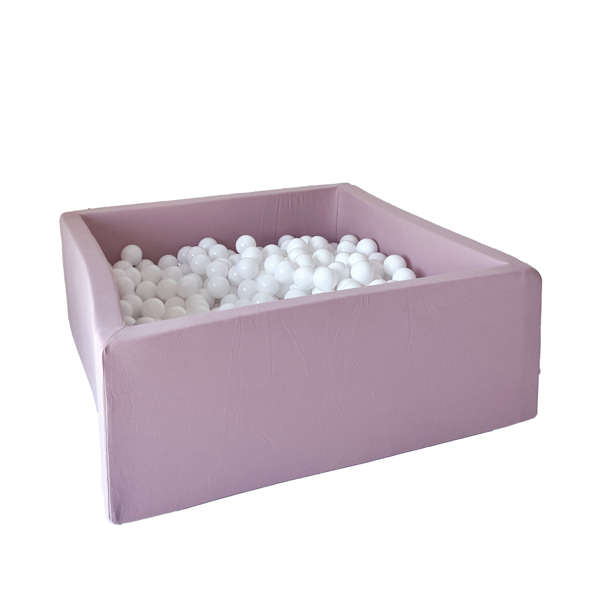 Moje | Vierkant Ballenbad Cotton - Pink 106x106x40 cm + Ballen