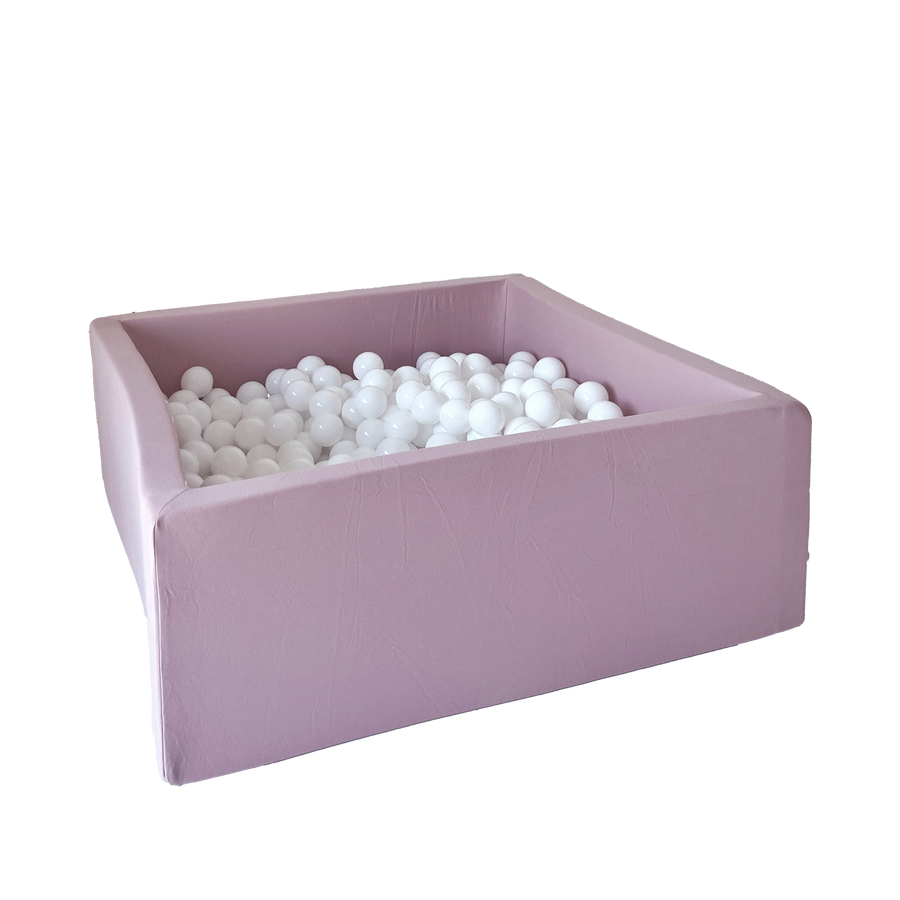 Moje | Vierkant Ballenbad Cotton - Pink 106x106x40 cm + Ballen