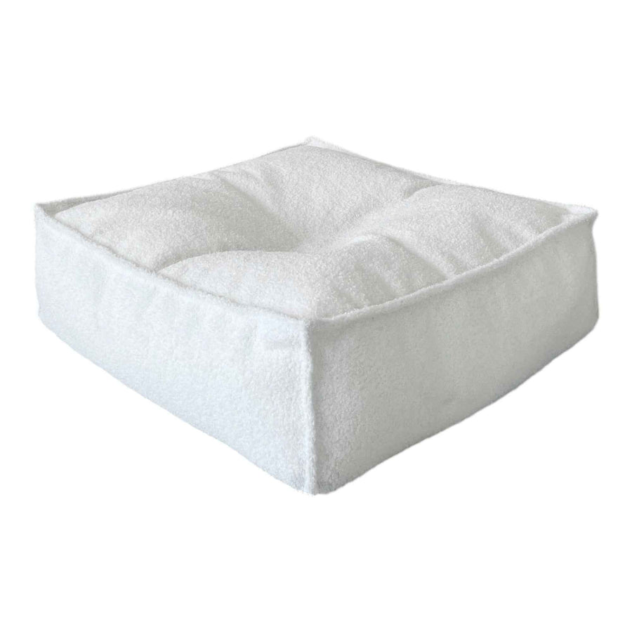 Moje |  BouclÃ© Ottoman -square - White