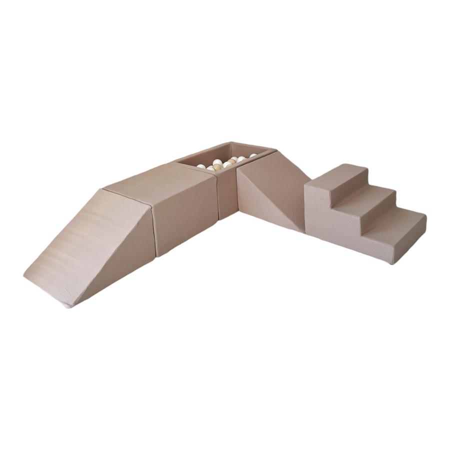 Moje | 4 Elementen + Ballenbad - Cotton Beige 65x35x30 cm + 100 Ballen