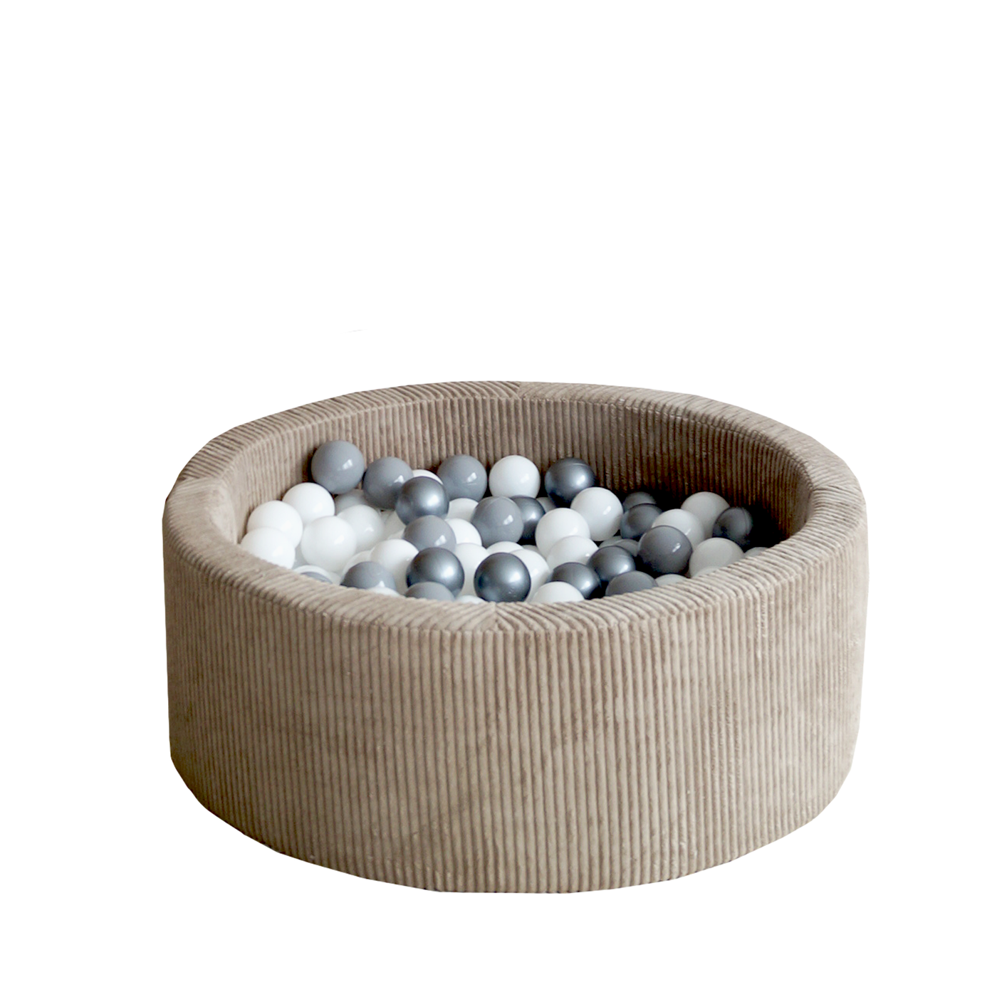 Moje | Ballenbad Rib Velvet - Dark Beige 90x30 cm + Ballen