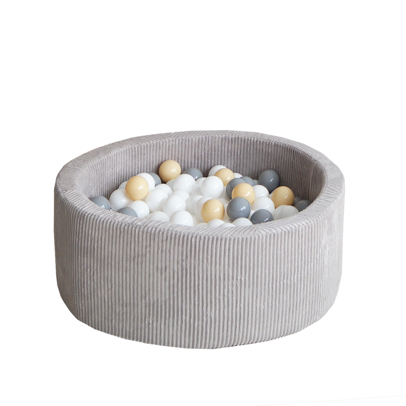 Moje | Ball Pool Rib Velvet - Grey 90x30 cm + Ballen