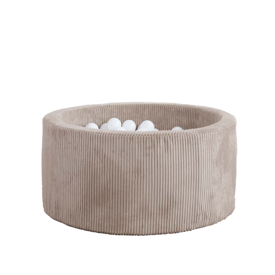 Moje | Ballenbad Rib Velvet - Dark Beige 90x40 cm + Ballen