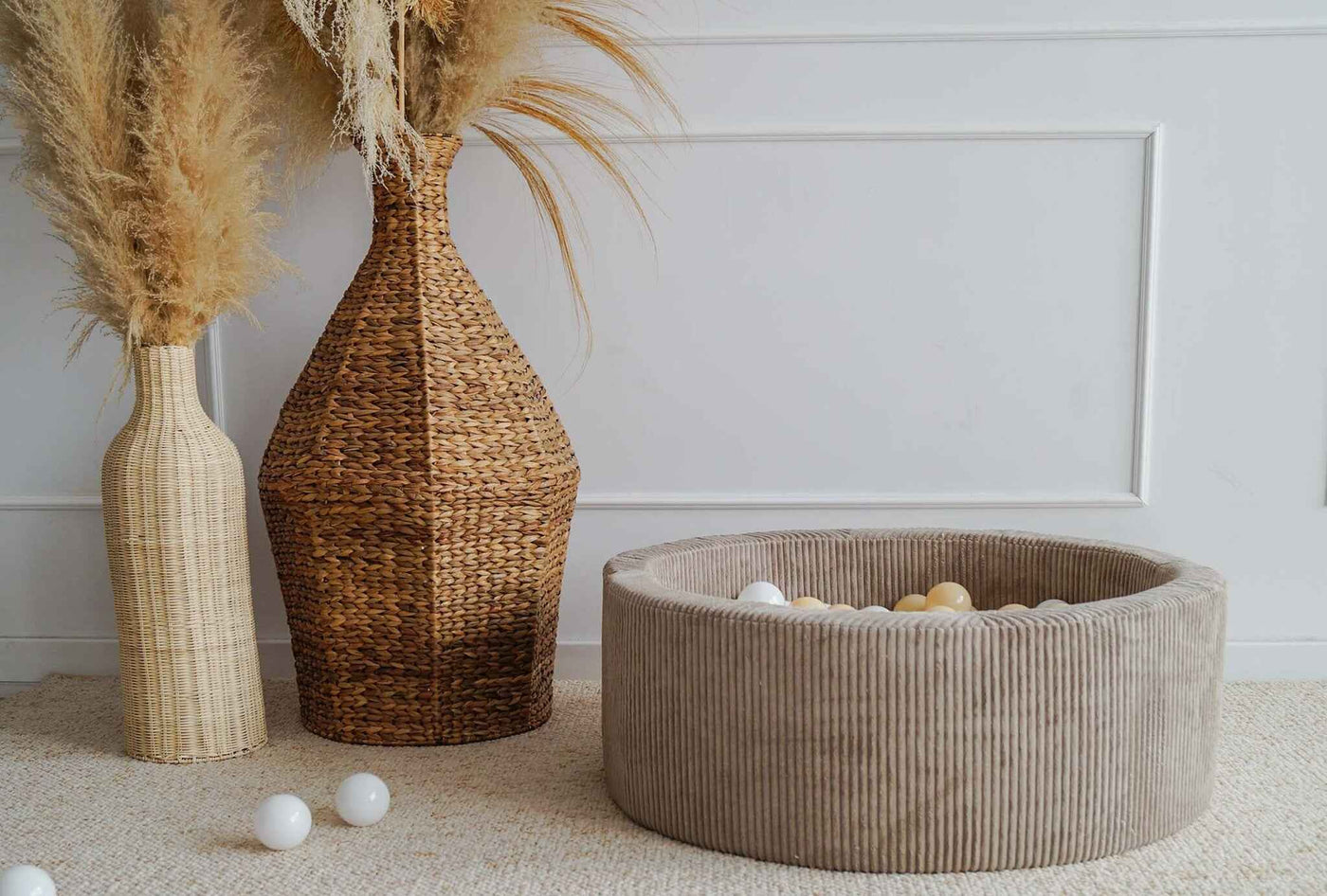 Moje | Rib Velvet Bubble Bath - Dark Beige 90x30 cm + Balls