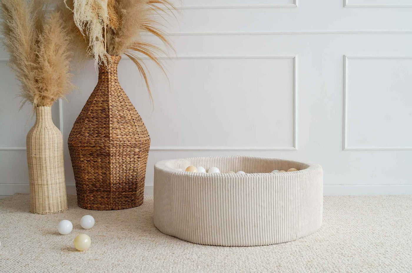 Moje | Rib Velvet Bubble Bath - Crème 90x30 cm + Bath Balls