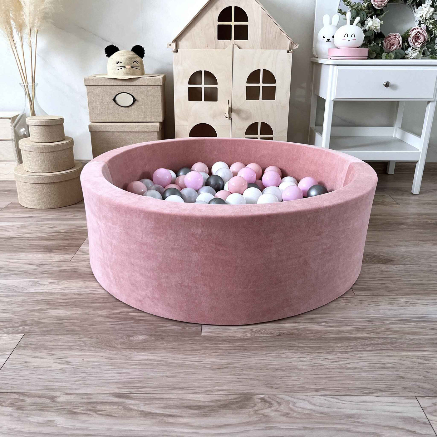 Moje | Soft Velvet Bubble Bath - Raspberry Pink 90x30 cm + Bath Balls