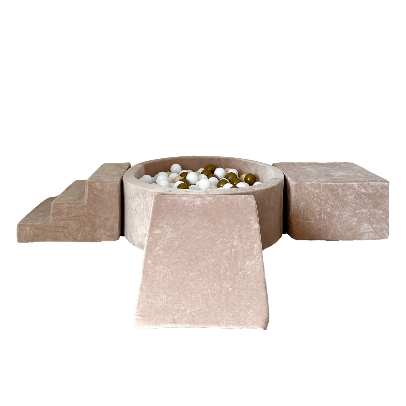 Moje | 3 Elementen + Ballenbad - Soft Velvet Dark Beige 90x30 cm + 200 Ballen