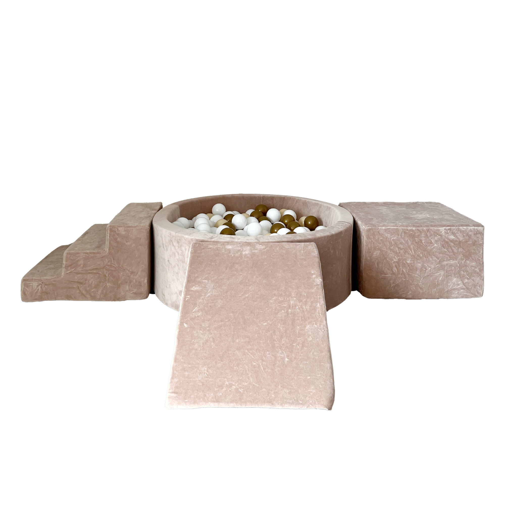 Moje | 3 Elementen + Ballenbad - Soft Velvet Dark Beige 90x30 cm + 200 Ballen