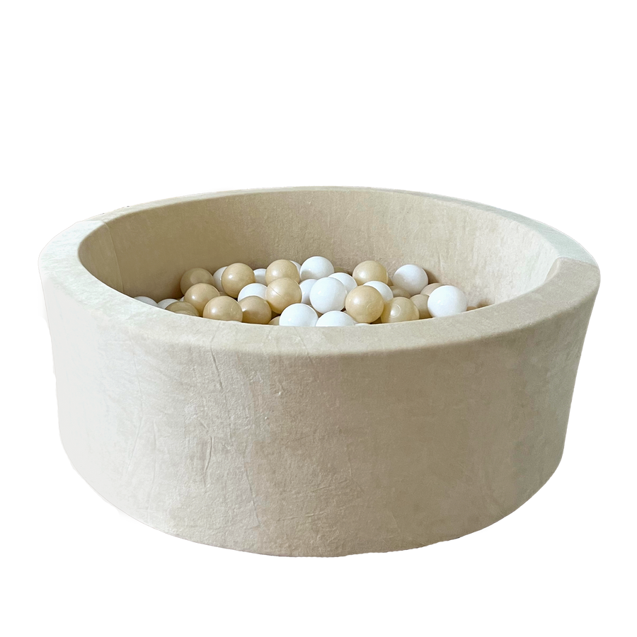Moje | Ballenbad  Soft Velvet - Ecru 90x30 cm + Ballen