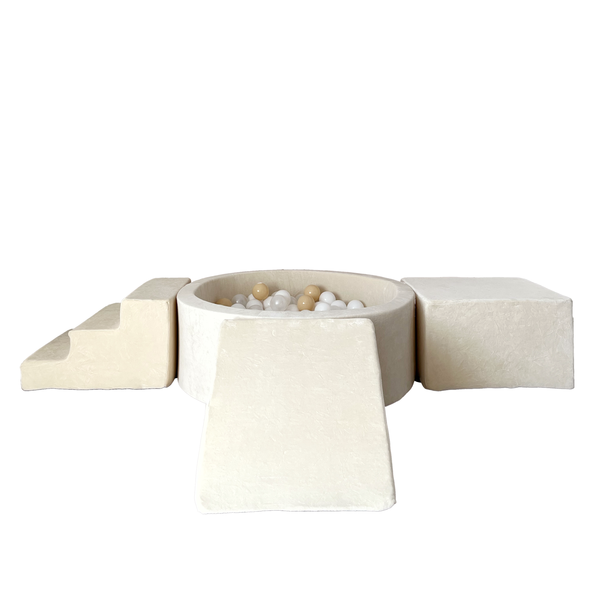 Moje | 3 Elementen + Ballenbad - Soft Velvet Ecru 90x30 cm + 200 Ballen