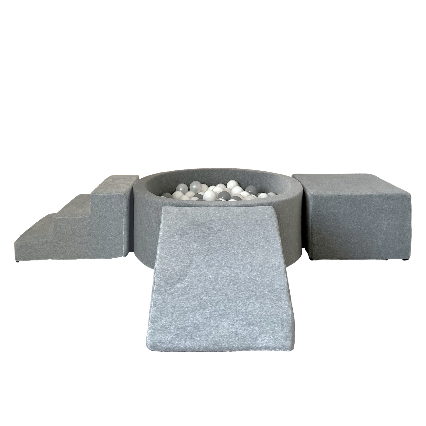 Moje | 3 Elementen + Ballenbad - Soft Velvet Grey 90x30 cm + 200 Ballen