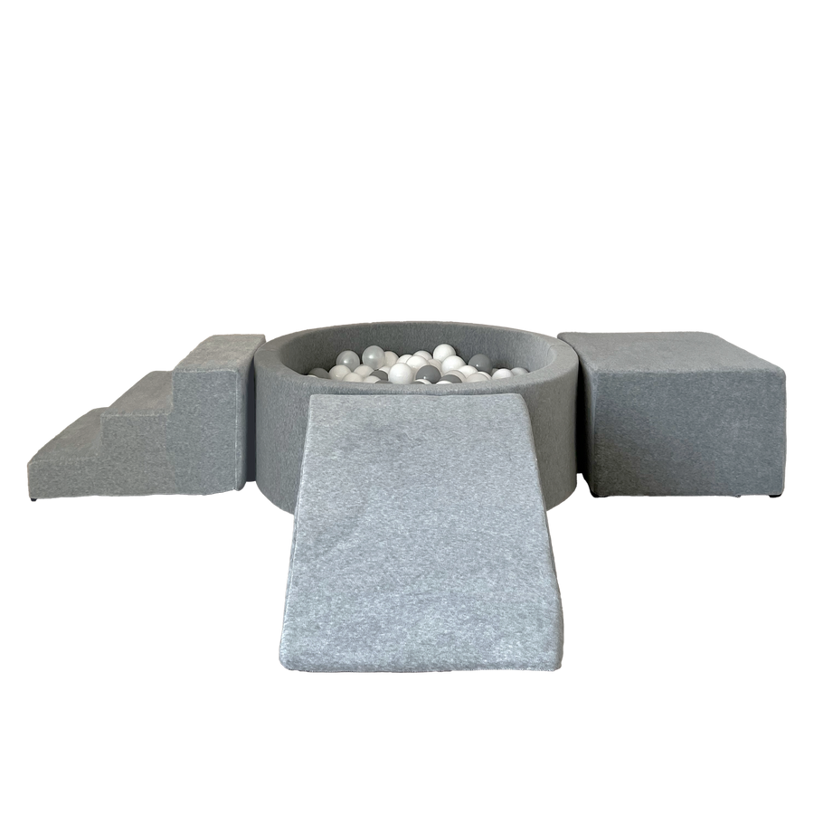 Moje | 3 Elementen + Ballenbad - Soft Velvet Grey 90x30 cm + 200 Ballen