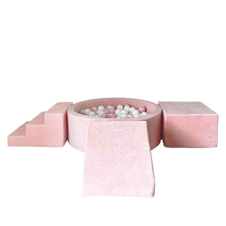 Moje | 3 Elementen + Ballenbad - Soft Velvet Light Pink 90x30 cm + 200 Ballen
