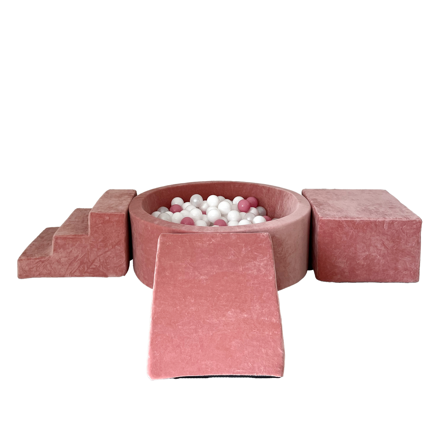 Moje | 3 Elements + Ball Pit - Soft Velvet Raspberry Pink 90x30 cm + 200 Balls