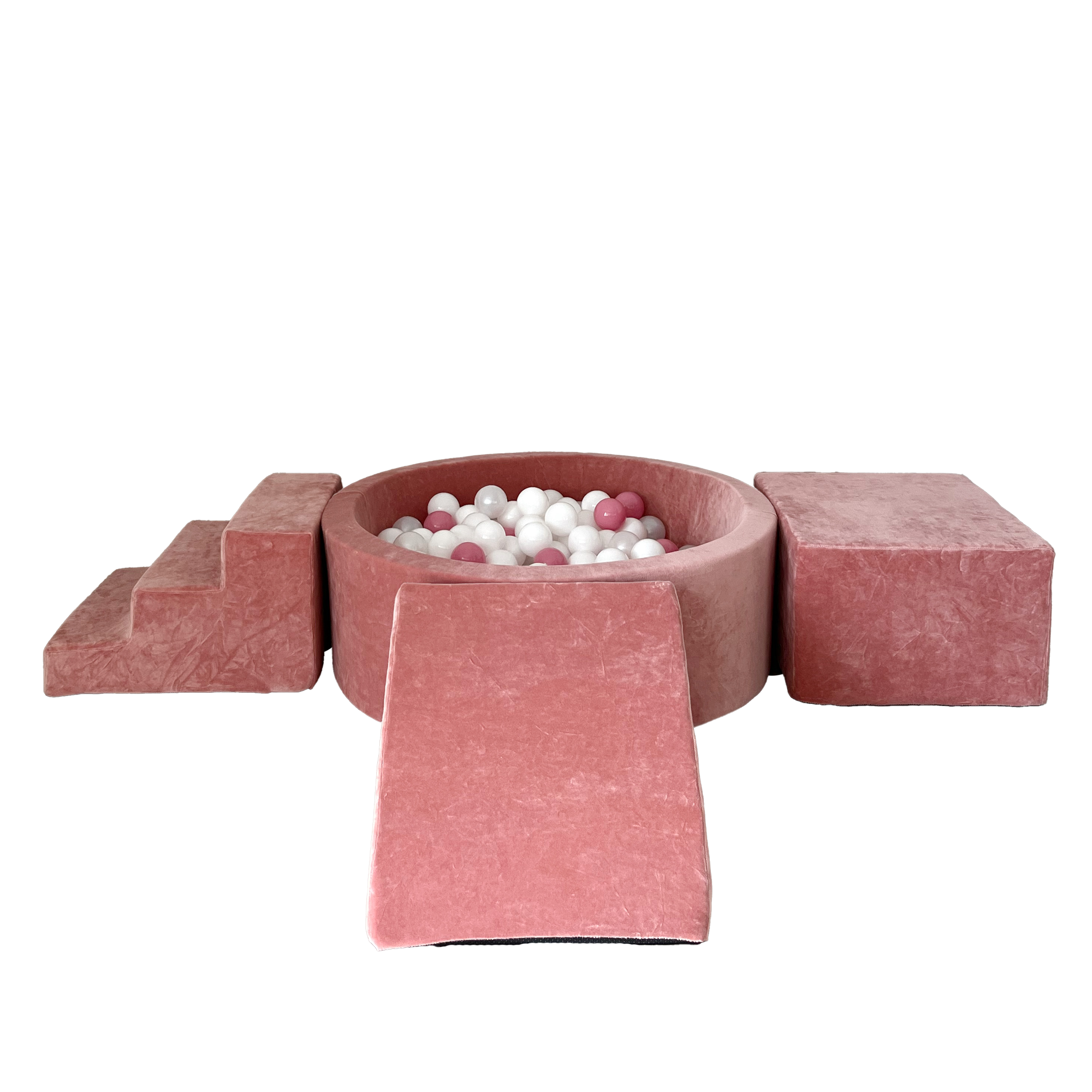 Moje | 3 Elements + Ball Pit - Soft Velvet Raspberry Pink 90x30 cm + 200 Balls